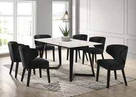 Hamilton Black Dining Table + 6 Chair Set