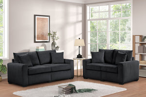 HH1123 Black - Sofa & Loveseat Set **NEW ARRIVAL**