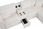 Hunter White Sectional (W/ Bluetooth Speaker & Pull-Out Bed) **NEW ARRIVAL**