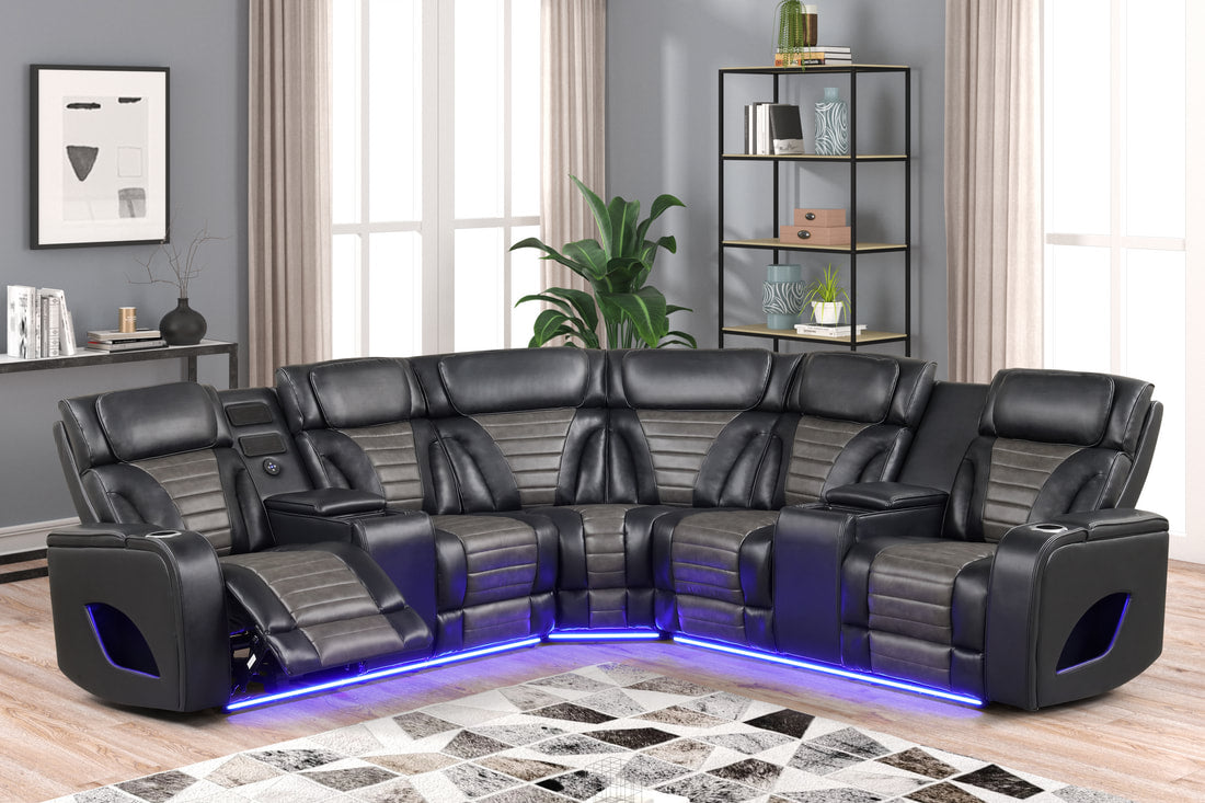 IBIZA POWER/POWER Black Reclining Sectional **NEW ARRIVAL**
