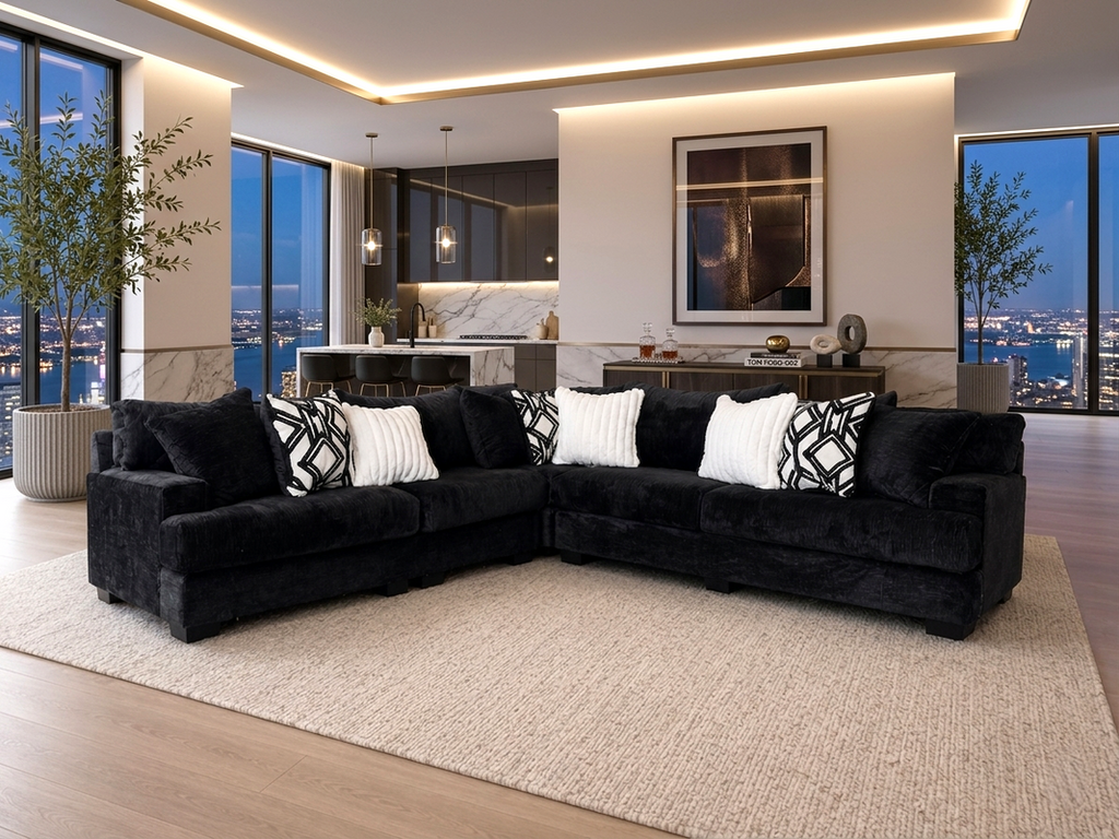 9650 - Oversized Sectional (BLACK) **NEW ARRIVAL**