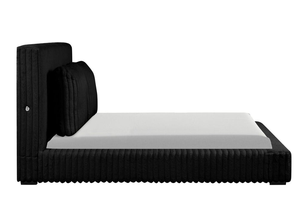 Lauren Black Platform Bed (w/ USB PORTS) - Queen, King