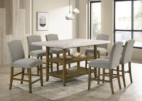 Lola20 - (GENUINE MARBLE) Table & 6-Chairs