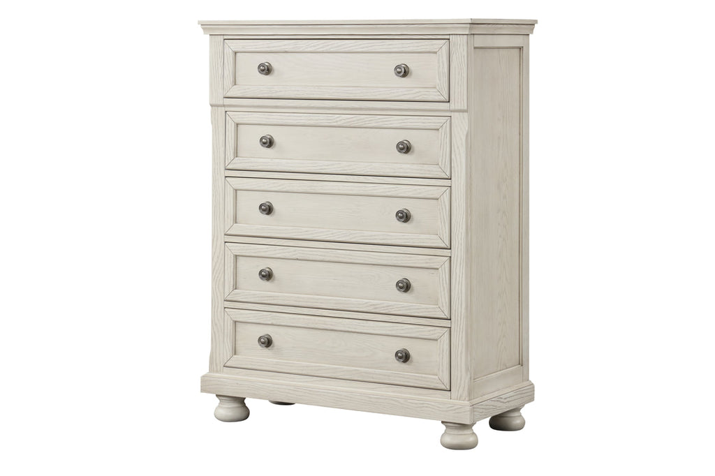 Antique White Bedroom Set with Footboard Storage