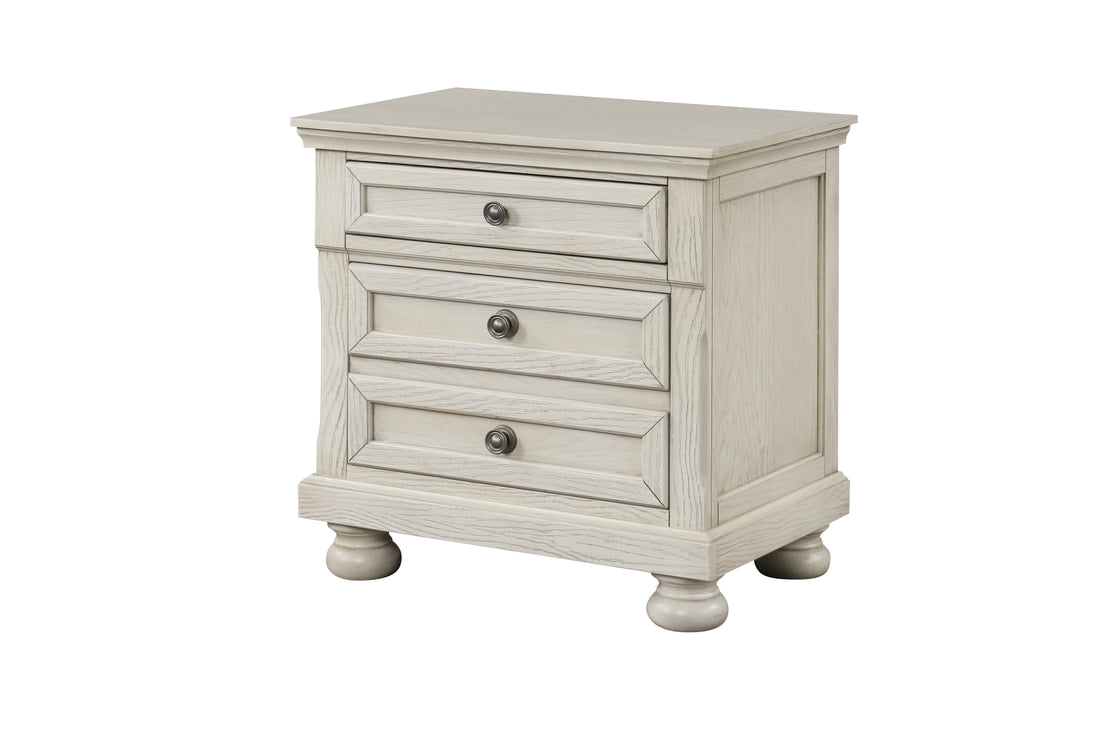 Antique White Bedroom Set with Footboard Storage