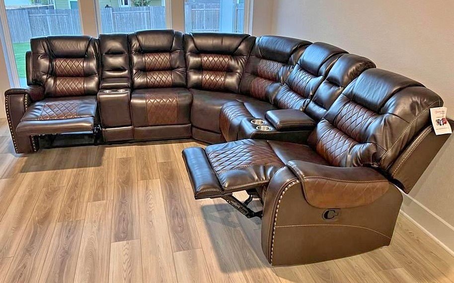 Two-tone Brown Reclining Sectional