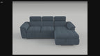 Microfiber Sleeper Sofa with Chaise Lounge Storage