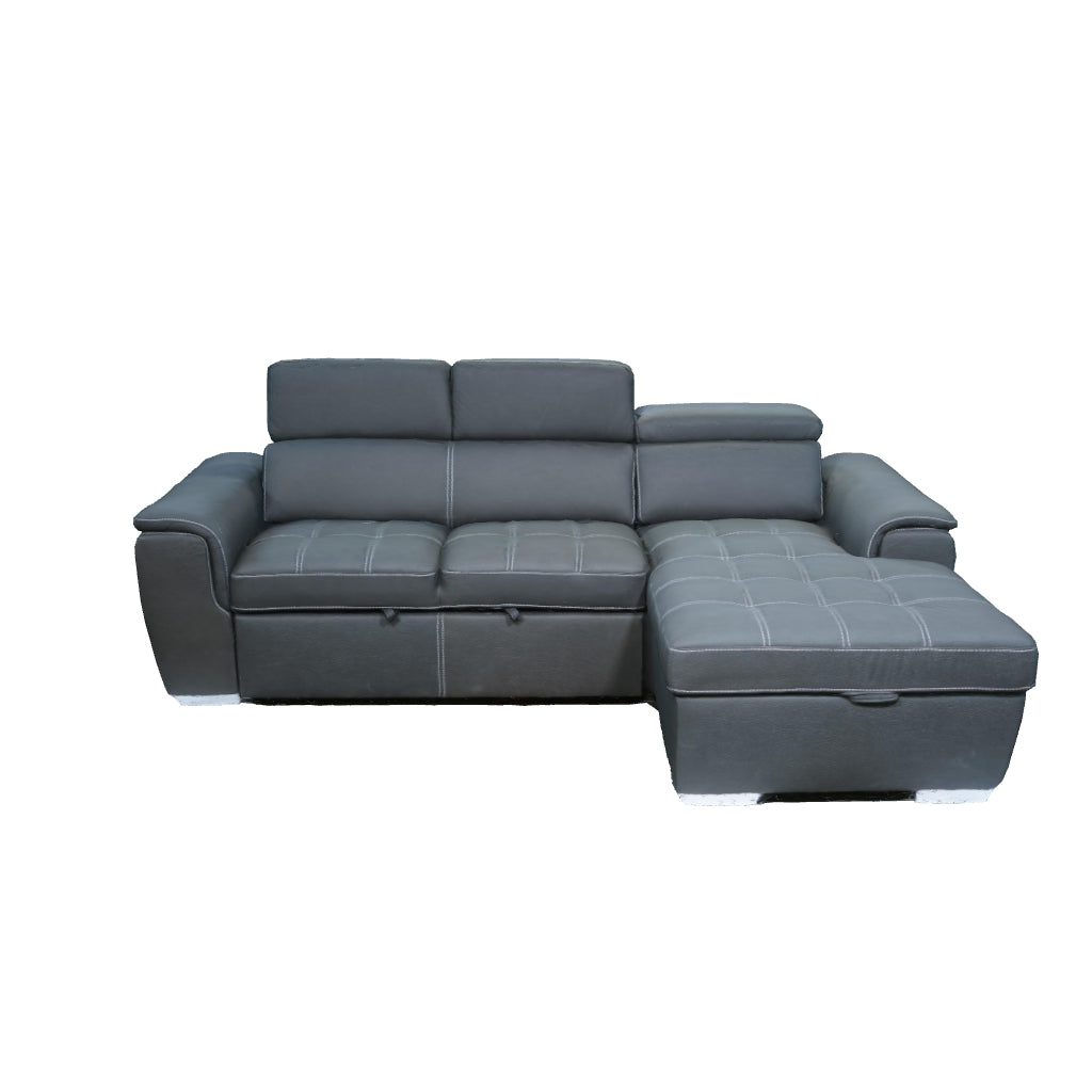 Microfiber Sleeper Sofa with Chaise Lounge Storage