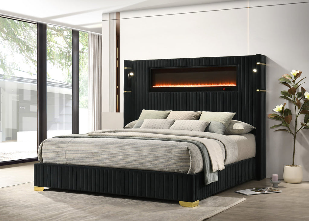 Romance2 Black Platform Bed - Queen, King **NEW ARRIVAL**
