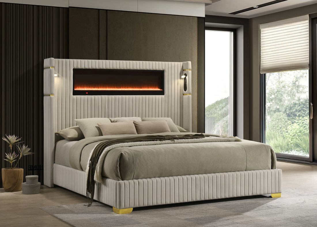 Romance2 Cream Platform Bed - Queen, King **NEW ARRIVAL**