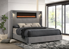 Romance2 Gray Platform Bed - Queen, King **NEW ARRIVAL**
