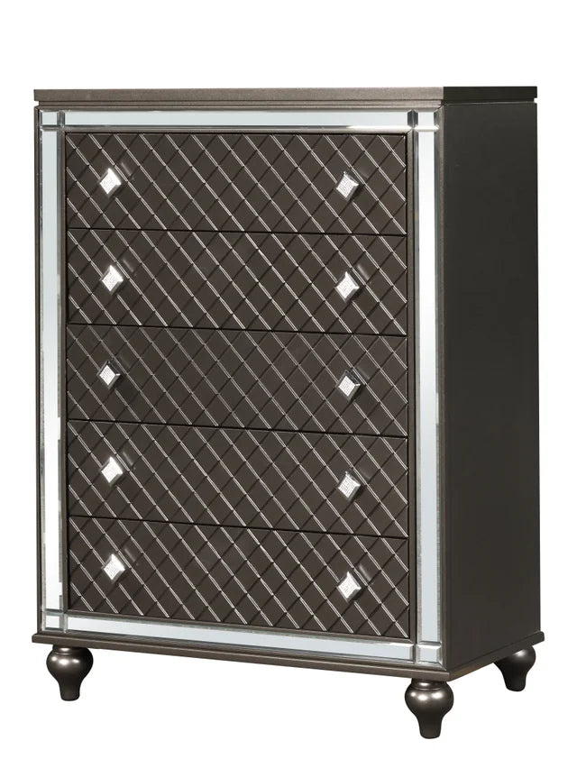 Stars Charcoal - 5PC Bedroom Set Queen or King