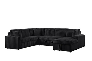 Forever Black Sectional With Pull-Out Bed