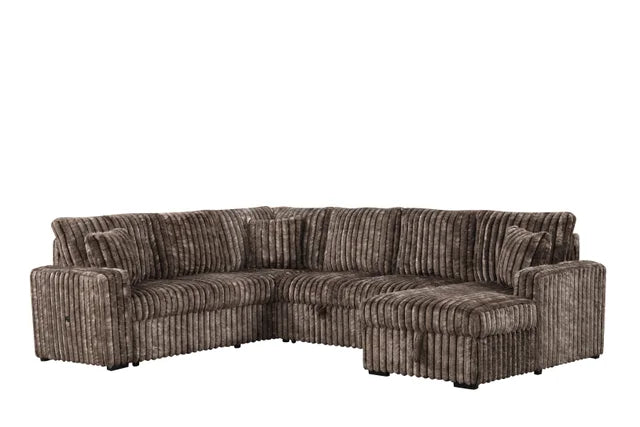Sonic Brown Sectional With Pull-Out Bed