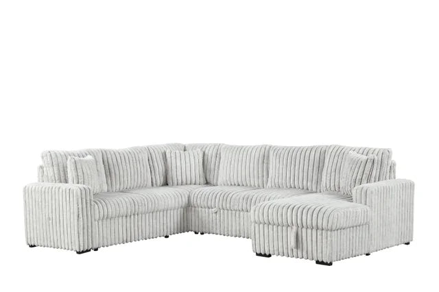 Sonic Gray Sectional With Pull-Out Bed