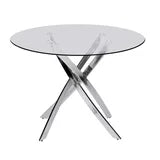 D107 - Gray - Glass Table + 4 Chairs **NEW ARRIVAL**