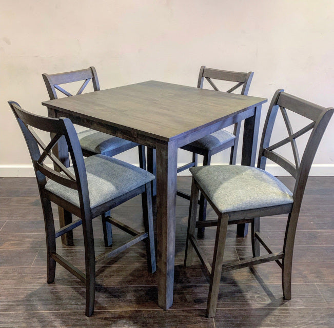 Tahoe Collection 5pc Grey Pub Table & Chairs