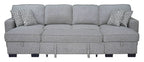 Sahara Gray - Double Storage Chaise Sectional w/ Drop Down Cupholders