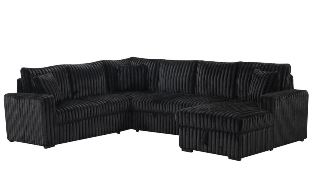 Sonic Black Sectional With Pull-Out Bed