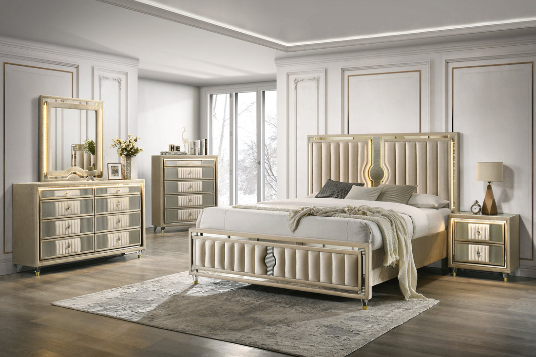 Venetian 4pc or 5pc Platform Bedroom Set - Queen **NEW ARRIVAL**