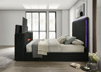 Villa Black Platform Bed - Queen, King