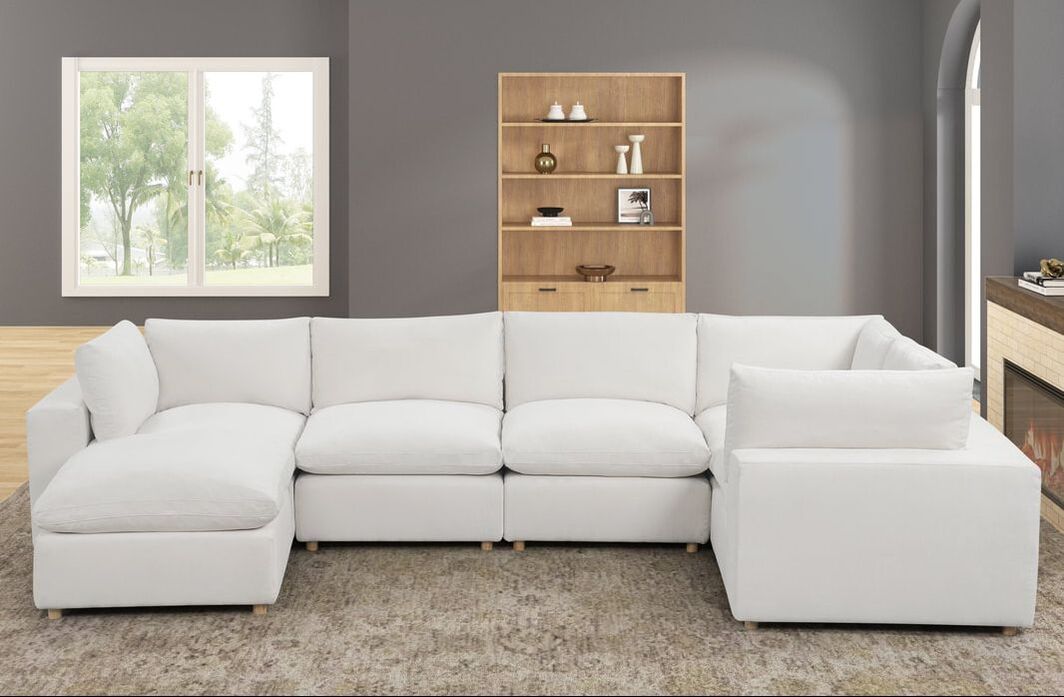 XLCLOUD BEIGE2 Sectional + Ottoman Set **NEW ARRIVAL**