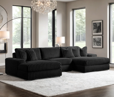 XL SUNDAY2 - BLACK 3PC Sectional