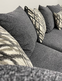 Oversized Steel Grey Sectional with Throw Pillows