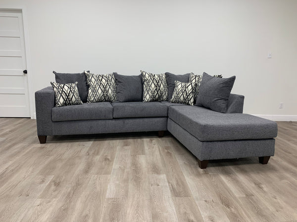 Steel Grey Sectional includes throw pillows