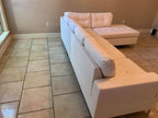 Vintage Collection White Tufted Sectional w/Chaise Lounge