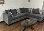 Charcoal Sectional includes throw pillows
