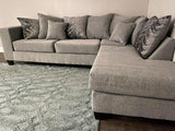 Dove Grey Sectional includes throw pillows