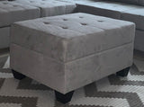 Tufted Light Grey Sectional w/Reversible Chaise Lounge