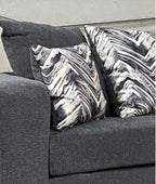 Charcoal Sectional includes throw pillows