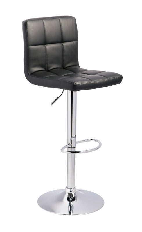 Two Black Swivel Bar Stools Adjustable