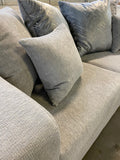 Dove grey sofa and love seat with decorative pillows- new