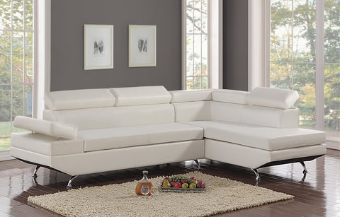 Moderno White Vinyl Sectional