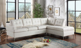 Vintage Collection White Tufted Sectional w/Chaise Lounge
