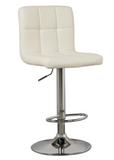 Two White Swivel Bar Stools Adjustable